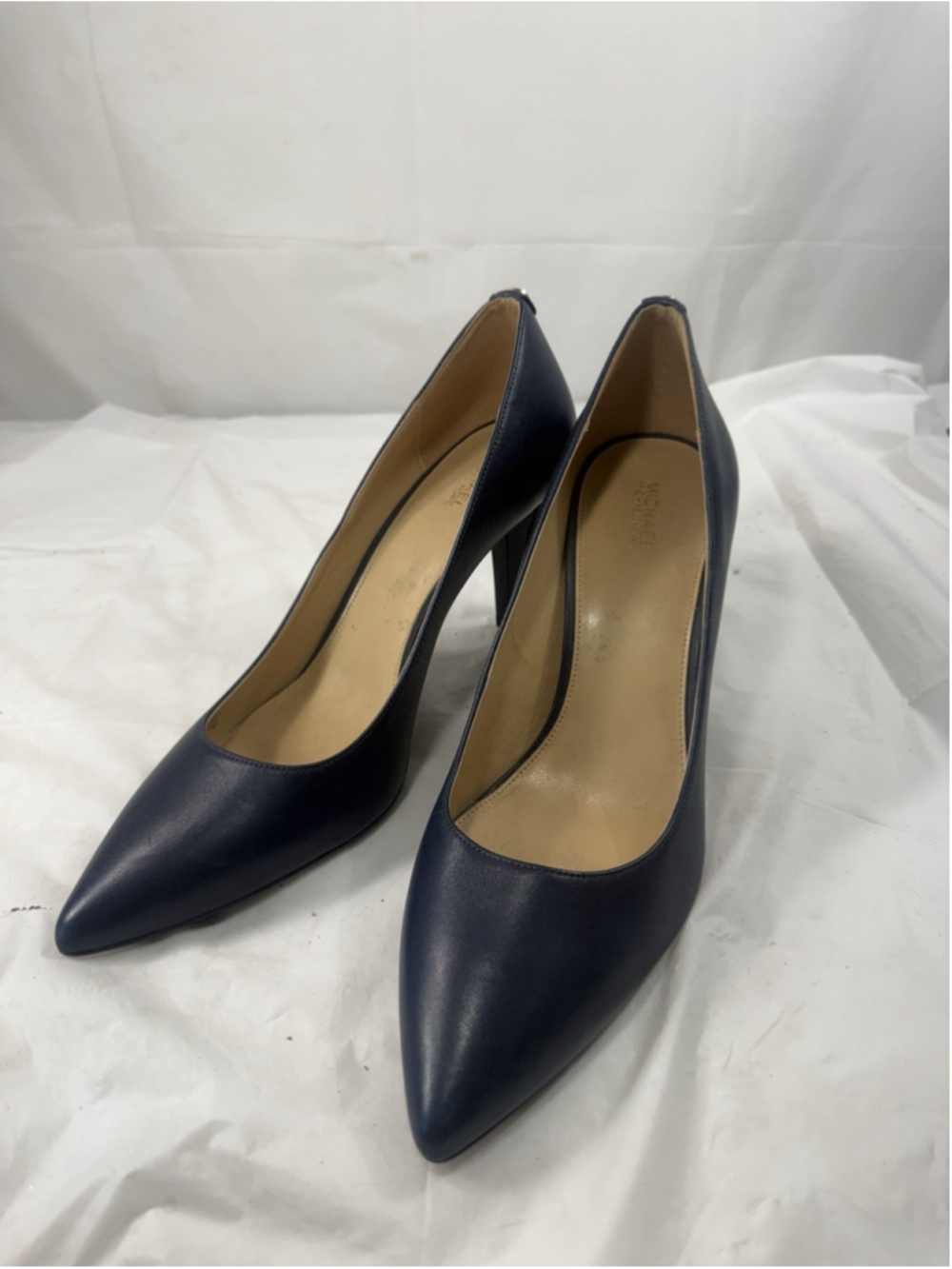 Michael Kors Alina Flex Navy Leather Pointed Toe Pumps Heels Women’s Size 10M - Picture 8 of 16